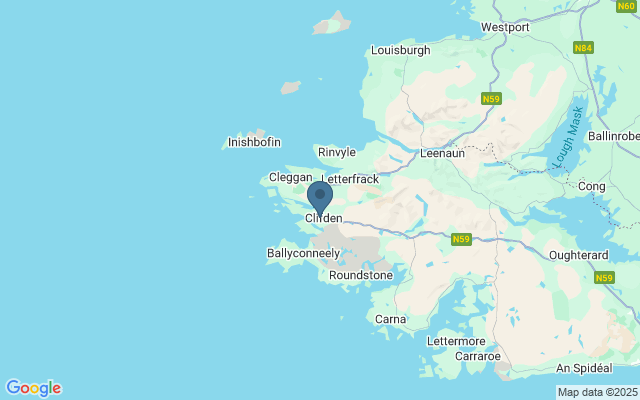 Kaart met locatie Connemara Nationaal Park